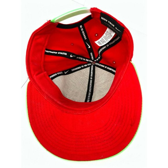 Nike True Snap Back Hat Just Do It Green Red Baseball Cap One Size - Picture 5 of 8
